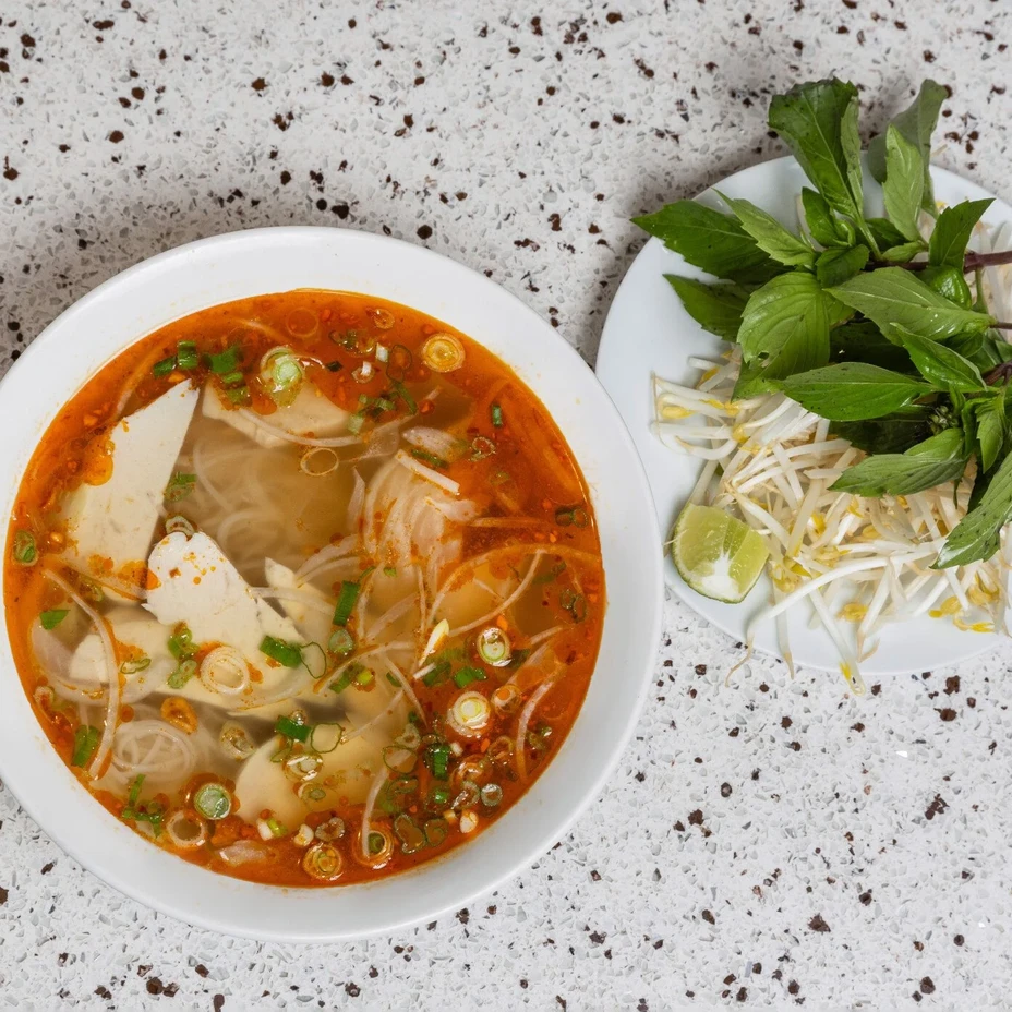 Chicken pho noodle soup at Saigon Royal Restaurant in southeast Calgary